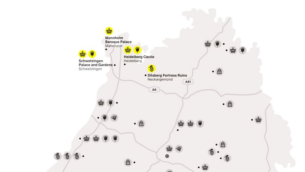 journey map, Illustration: Staatliche Schlösser und Gärten Baden-Württemberg, JUNG:Kommunikation GmbH